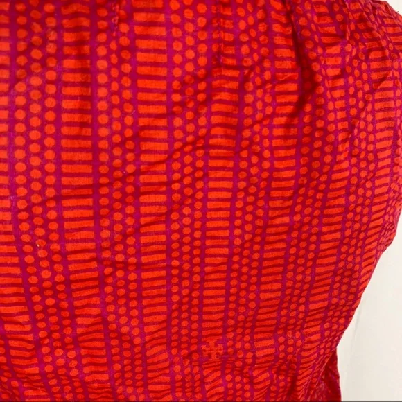 Tory Burch red and purple tie back v-neck tank top - Picture 11 of 14